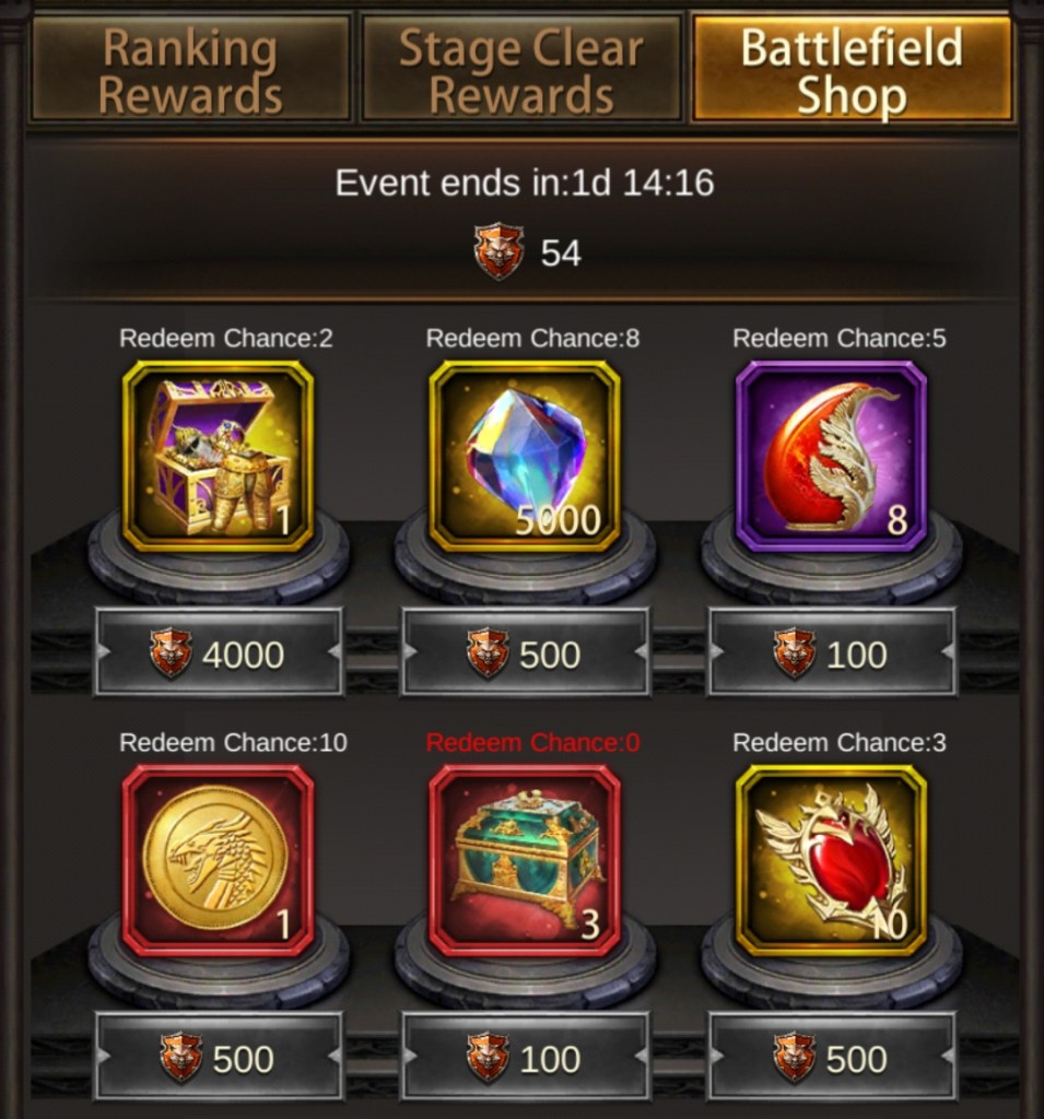 Evony Huns Invasion Shop