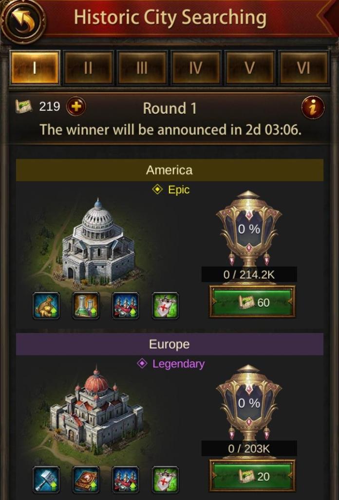 Evony Historic Cities to be won