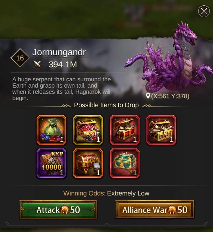 Evony Jormungandr Boss Monster