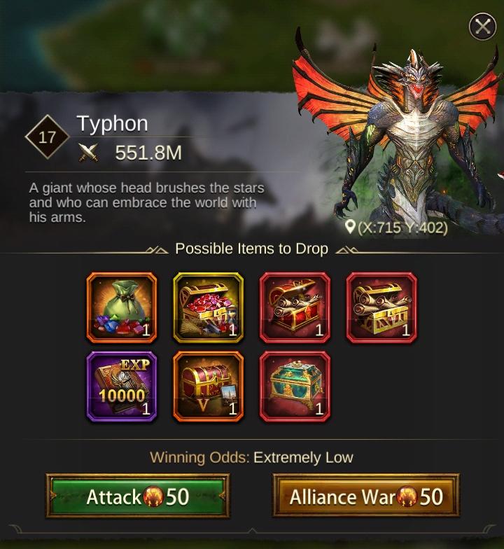 Evony Typhon Boss Monster
