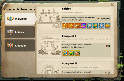 RoK Kvk 2 Individual Crusader Rewards