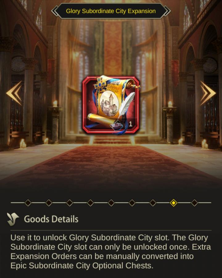 Evony Glory Subordinate City Expansion order