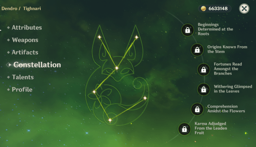 Tighnari Character Guide Constellation