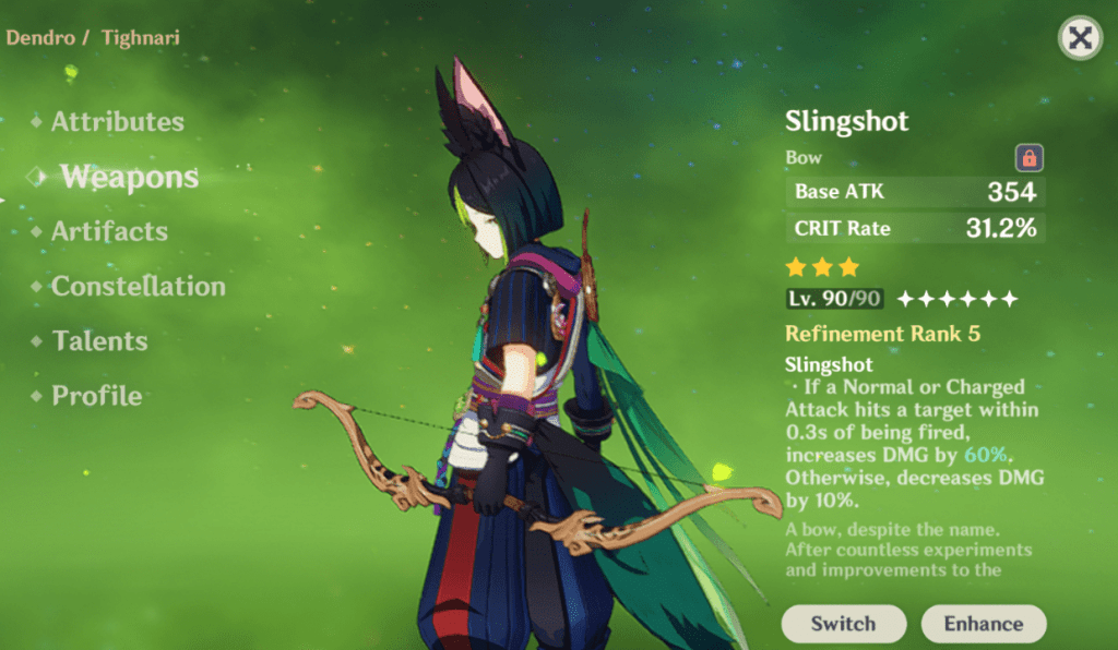 Tighnari Character Guide Slingshot