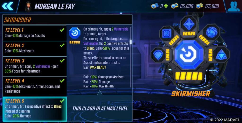 Marvel Strike Force Blue T2 Iso-8 Class Buffs