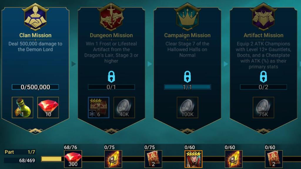 Raid Shadow Legends Beginner's Guide - Missions