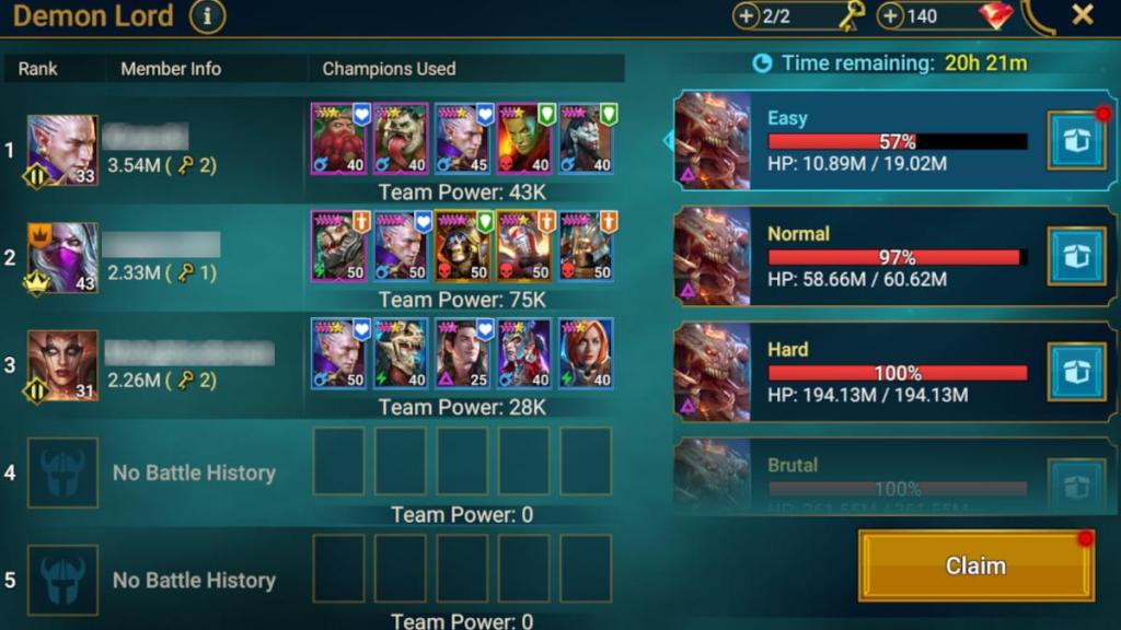 Raid Shadow Legends Clan Boss Event Screen