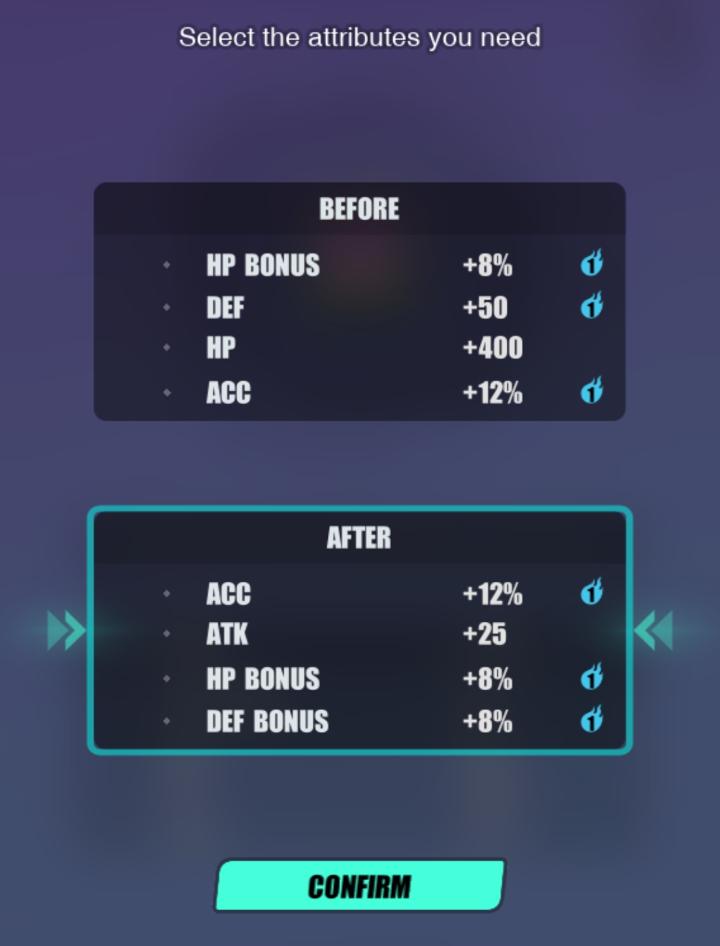 Using a Dislyte Reset Stone to get new secondary attributes for an Equipment