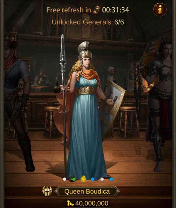 Spending Gems in the Evony Tavern on General Recruitment