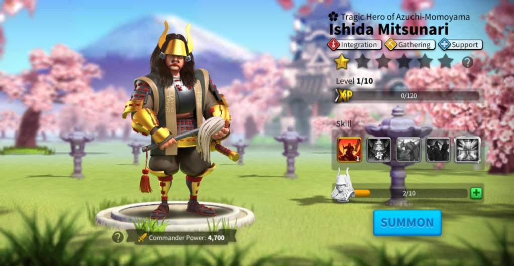 Best Gathering Commanders in Rise of Kingdoms - Ishida Mitsunari