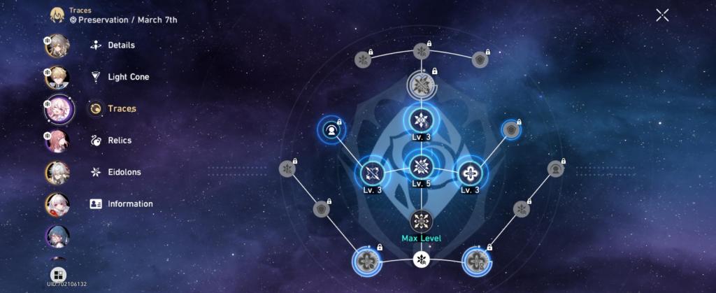 Honkai: Star Rail Character Traces