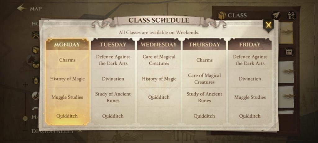 Quidditch Class Schedule in Harry Potter: Magic Awakened