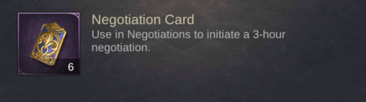 King's Choice Negoitation Guide - Negotiation Card