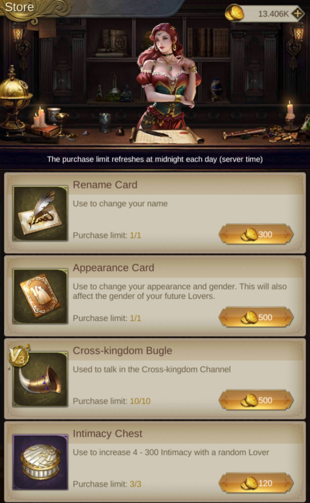 Spend Gold in the King's Choice Store