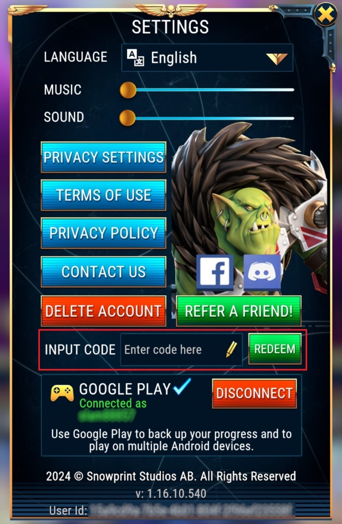 Warhammer 40k: Tacticus - Gift Codes