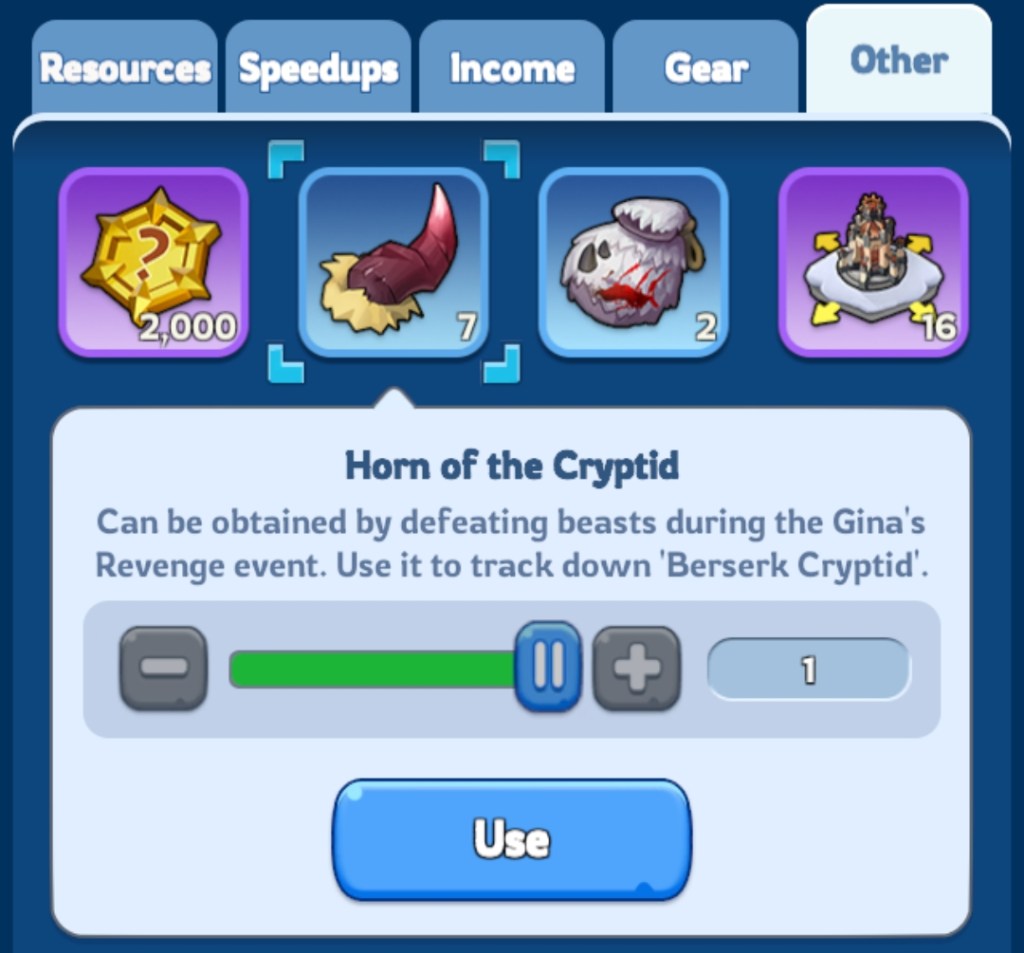 Whiteout Survival Gina's Revenge Guide - Horn of the Cryptid