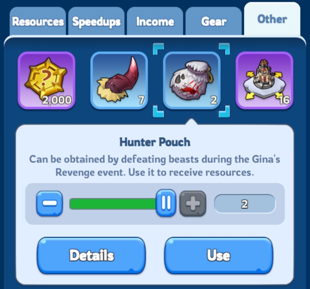 Whiteout Survival Gina's Revenge Guide - Hunter Pouch