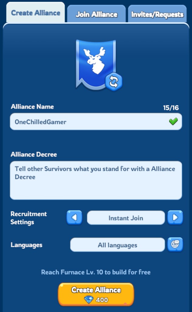 Create an alliance in Whiteout Survival
