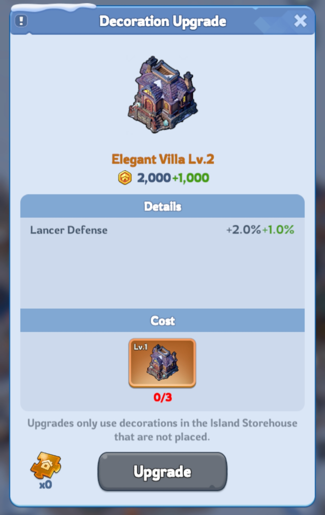 Whiteout Survival Daybreak Island Elegant Villa Upgrade