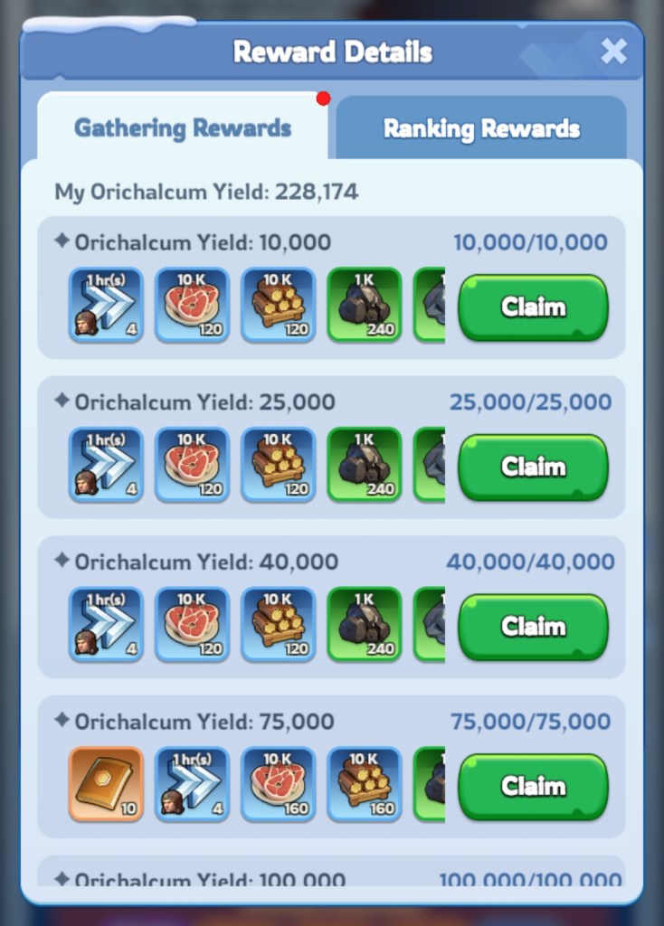 Whiteout Survival Frostfire Mine Gathering Rewards